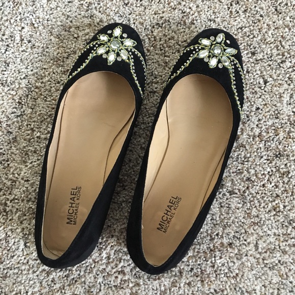 black flats with bling